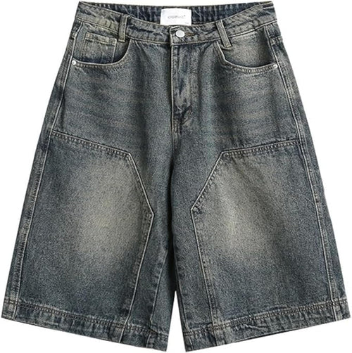 Streetwear Baggy Summer Jorts Y2K Shorts Dark Wash Jorts Denim Bermuda Shorts